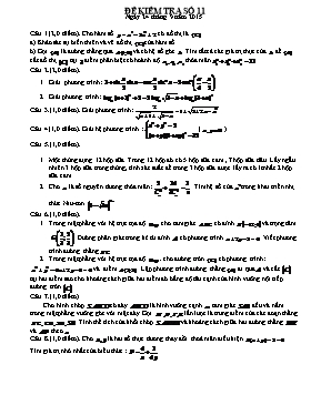 Đề kiểm tra số 11 - Toán 12
